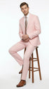 Men’s Light Pink 2 Piece Suit, Formal Dress Suit for Weddings, Prom, Parties, Summer Events Slim Fitted By Vitali