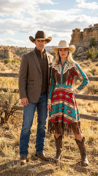 Men’s Brown Herringbone Tweed Cowboy Western Blazer – Classic Country Sport Coat Jacket for Ranch Wear, Cowboy Jacket