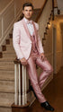 Men's Light Pink 3 Piece Tuxedo Suit Set | Shawl Lapel Formal Wedding Prom Dinner Suit in Rose Gold Color