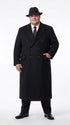 Men’s Godfather Black Double-Breasted Long Overcoat – Vintage Mobster Gangster Coat
