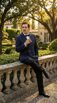 Men’s Black Pinstripe Blazer Gomez Addams Inspired Jacket – Vintage Double Breasted Formal Blazer, Classic Party Costume Wear, Elegant Evening