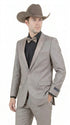 Men’s Light Taupe Western Tuxedo Suit – Cowboy Style Formal Blazer and Pants Outfit in Khaki Tan Light Brown Color