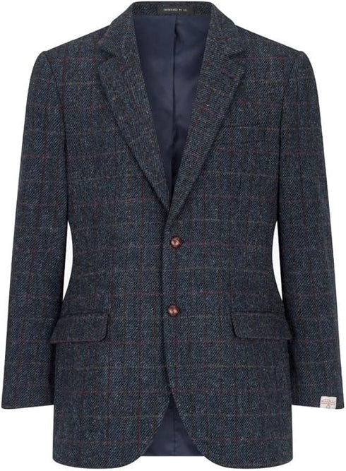 Walker and Hawkes Harris Tweed Blakemore Blazer for Men - Hand-Woven Wool Tweed Jacket with Polyester Lining, Regular Fit