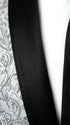 Men’s Silver and Black Floral Blazer – Elegant Formal Tuxedo Style Blazer Jacket for Wedding, Party, Prom and Evening Wear