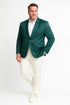 Men’s Teal Green Floral Jacquard Blazer – Slim Fit Tuxedo Jacket for Weddings, Proms, and Parties