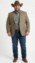 Men’s Brown Taupe Western Blazer Jacket – Classic Cowboy Style Sport Coat for Wedding
