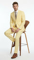 Men’s Pale Yellow 2 Piece Suit, Formal Dress Suit for Weddings, Prom, Parties, Summer Events, and Special Occasions By Vitali