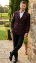 Men’s Black and Red Check Double Breasted Blazer – Sport Coat Jacket Windowpane Sportcoat Slim Fit