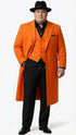 Men’s halloween Costume Orange Long Zoot Suit Set With Black Shirt and Black Pants included