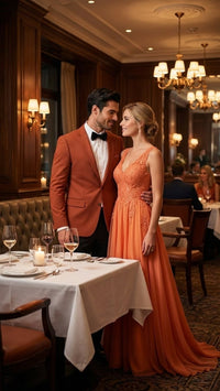 Men’s Brick Copper Rust Color Blazer – Slim Fit Formal and Party Wear Jacket in Burnt Orange Sport Coat