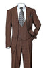 Mens 2 Button Plaid Double Breasted Fancy Scoop Vest Suit in Brown