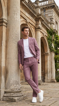Men’s Mauve 2-Piece Suit – Classic Two-Button Wedding, Prom and Business Suit