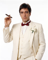 Tony Montana’s Ivory Vested Suit – Classic Ivory 3 Piece Suit for Wedding, Formal and Evening Wear