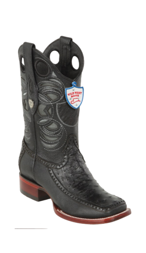Wild West Botas de Avestruz Horma Dubai Blackcherry
