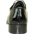 Bravo Mens Classic Moc Toe Shiny Patent Tuxedo Prom Shoe in Black & White