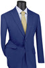 Mens 2 Button Modern Fit Peak Lapel Suit in Blue