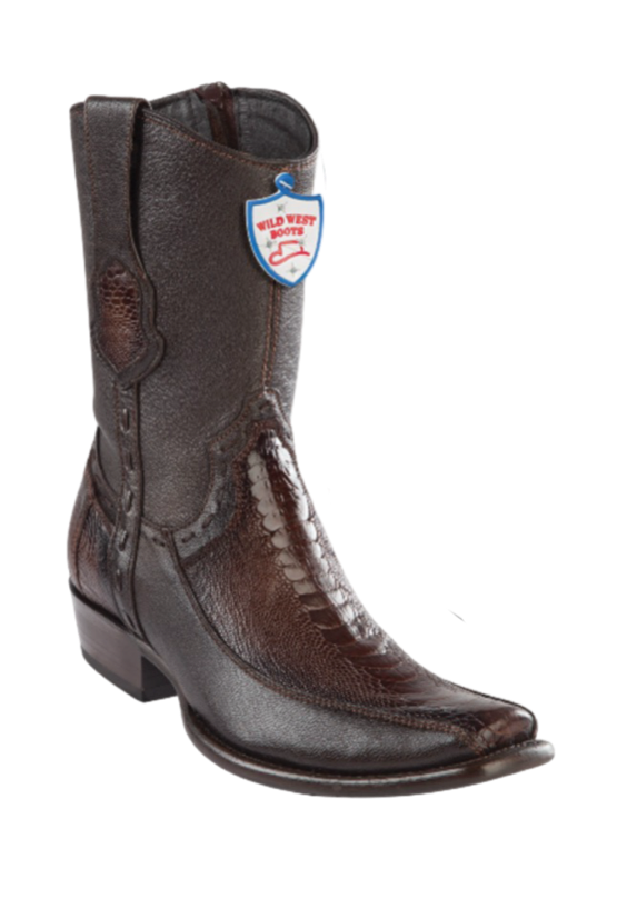 Wild West Botas de Pata de Avestruz Horma Dubai Toe Black Cherry