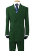 Mens Classic Fit Double-Breasted Poplin Suit in Olive Green