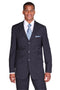 Mens Classic Fit 3 Button 2PC Pinstripe Suit inNavy