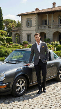 Mens Charcoal Pinstripe Blazer – Classic Tailored Formal Jacket for Business, Office and Evening Wear