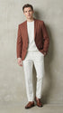 Mens Rustic Brown Light Burnt Orange Copper Blazer – Classic Fit Single Breasted Formal Casual Dress Jacket