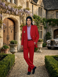 Men’s Red Suit Michael Jackson Award Ceremony Inspired Jacket – Classic Double Breasted Formal Suit , Stylish Party Dinner Jacket, Vintage Stage Wear