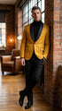 Men's Gold Shawl Lapel Blazer Tuxedo Dinner Jacket – Luxury Formal Blazer Jacket for Wedding, Party and Evening Events