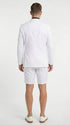 Men’s White Tuxedo Suit with Shorts – Modern Formal Blazer and Short Pants Set for Wedding, Prom Summer Fabric