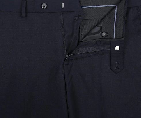 Bevagna Collection - Navy 100% Virgin Wool Regular Fit Pick Stitched 2 Piece Suit