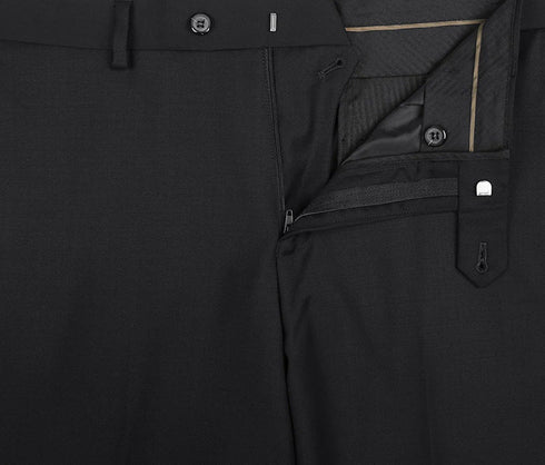 (38R, 38S) 100% Virgin Wool Regular Fit Black Suit