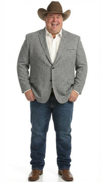 Men's Grey Tweed Herringbone Western Blazer Jacket Style Look, Textured Formal Casual Sport Coat for Jeans