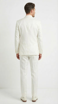 Vinci Men’s Ivory Three Piece Suit – Ivory 3PC Formal Wedding Suit for Groom, Prom and Black Tie Events