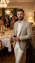 Men’s Light Tan Tweed Blazer – Classic Herringbone Sport Coat, Beige Casual Formal Jacket, Vintage Style Business & Smart Casual Wear