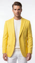 Zacci Brand Men’s Lemon Yellow Blazer Peak Lapel Hopsack Weave – Stylish Formal Blazer Jacket for Wedding, Party, Prom and Smart Casual Wear