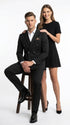 Men's Black Pinstripe Tuxedo Suit – Classic & 1920s Gangster Formal Wear Vintage 1940s 1930s Look