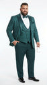 Men’s Hunter Green Paisley Tuxedo – 3 Piece Prom & Wedding Suit with Matching Bow Tie