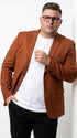 Men’s Dark Burnt Orange 2-Button Blazer – Modern Sport Coat for Wedding, Business and Casual Wear