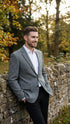Men’s Grey Harris Tweed Blazer Jacket, Classic Herringbone Wool Sport Coat for Business Casual
