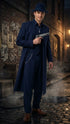 Mens Navy Blue 1920s Zoot Suit – Long Mafia Gangster Three-Piece Vintage Costume Set Suit Pachuco Style
