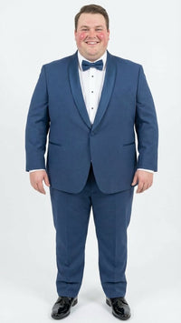 Men’s Indigo Sapphire Royal Blue Tuxedo Suit Set, Classic Formal Wedding Prom Dinner Jacket Tux Light Blue Cobalt Color