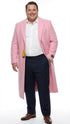Men’s Pink Wool Blend Long Overcoat – Slim Fit Tailored Winter Coat - Carcoat - Topcoat