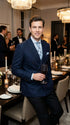 Mens Navy Blue Double Breasted Blazer – Classic Formal Suit Jacket for Business, Wedding, Office and Professional Wear