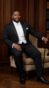 Men’s Black Victorian Tailcoat Tuxedo – 1800s 19th Century Edwardian Peak Lapel Formal Suit