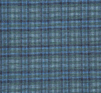 Half Canvas Slim Fit Blazer in Green Blue Check