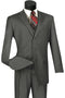Mens 3 Button Vested Gangster Pinstripe 1920's Suit in Charcoal