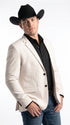 Men’s Ivory Western Blazer – Cream Cowboy Sport Coat Jacket with Notch Lapel in cream color