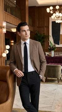 Men’s Vintage Brown Houndstooth Blazer – 1950s Coffee Check Sport Coat