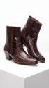 Men’s Brown Cuban Heel Boots – Exotic Ostrich Leg & Ostrich Quill Pointed Toe Dress Boots By Los Altos