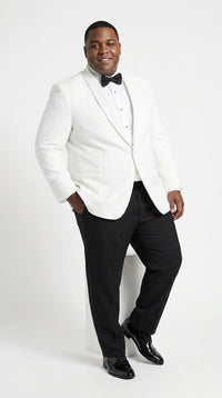 Men’s uniform White Dinner Jacket Tuxedo – Classic White Formal Tuxedo Jacket with Black Pants for Wedding, Prom & Black Tie Events