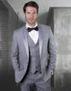 Mens Wool One Button Modern Fit Vested Shawl Tuxedo in Grey